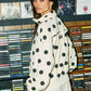 Polka Dot Half-Zip Sweatshirt