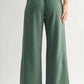 Luxe Sand Wash Rib Wide-Leg Pants