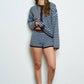 Striped Button Down Long Sleeve Contrast Cardigan
