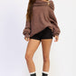 Off the Shoulder Bubble Sweater with Hardware Detail