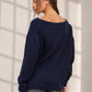Boat Neck Oversized Knit Pullover Sweater