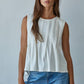 Knit Rayon Spandex Jersey Round Neck Sleeveless Top
