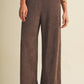 Wide-Leg Sueded Knit Trousers