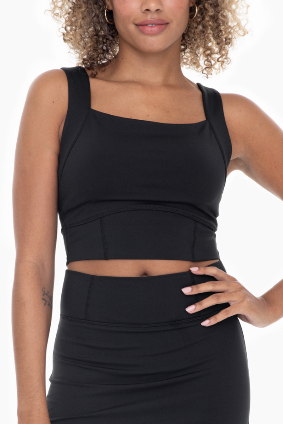 Thick Strap Stretch Back Cropped Tank