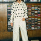 Polka Dot Half-Zip Sweatshirt