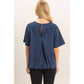 Suede Boat Neck Top