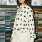 Polka Dot Half-Zip Sweatshirt