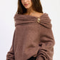 Off the Shoulder Bubble Sweater with Hardware Detail