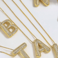 Initial Pave Rhinestone Bubble Balloon Necklace