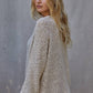 Sweater Knit Crochet Round Neck Long Sleeve Top