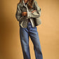 Gingham Collared Twill Jacket