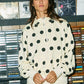 Polka Dot Half-Zip Sweatshirt