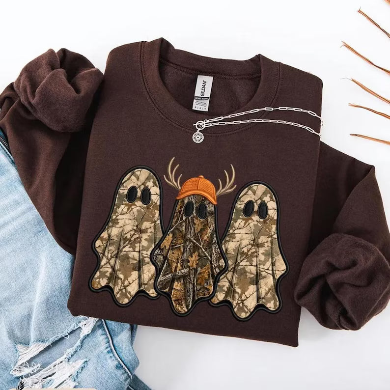 Hunting Ghosts – Custom Embroidered Halloween Sweatshirt