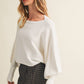 Bateau Neck Dolman Sleeve Pullover