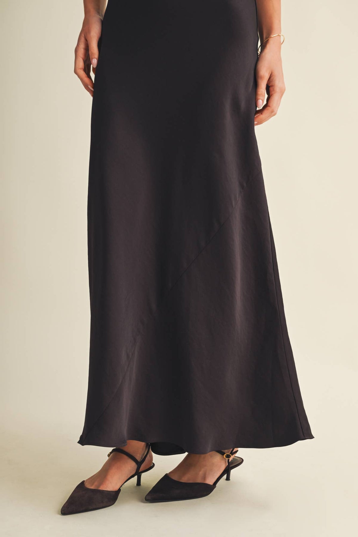 Cowl Neck Bias Cut Maxi Dress