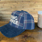 "Bring Coffee" Plaid Trucker Hat