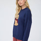 Intarisia Puppy Crew Neck Relaxed Sweater