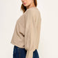 Knitted Sweater with Cuffed Sleeves
