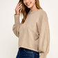 Knitted Sweater with Cuffed Sleeves