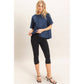 Suede Boat Neck Top
