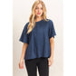 Suede Boat Neck Top
