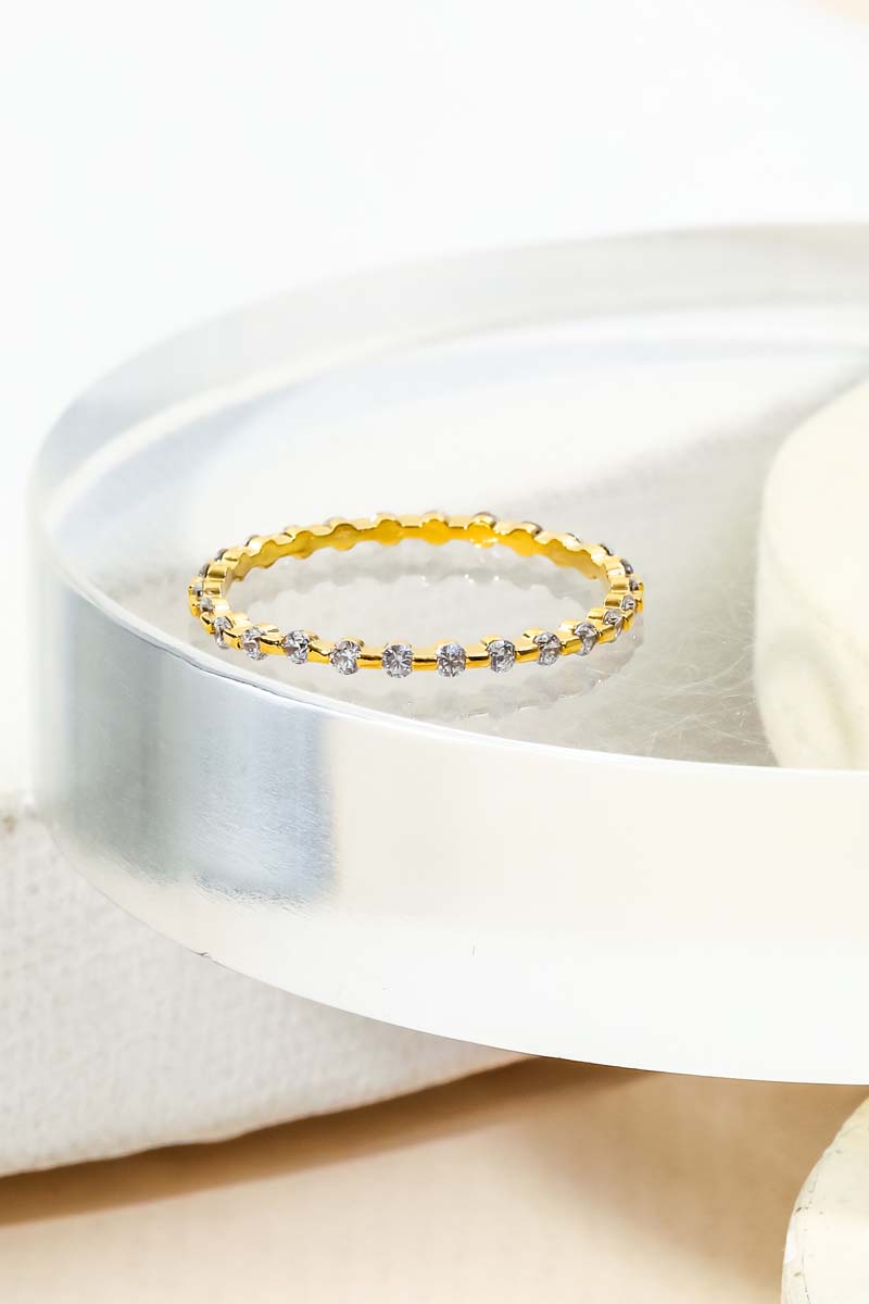 Gold Dipped Delicate Eternity Fashion Ring