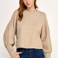 Knitted Sweater with Cuffed Sleeves