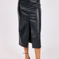 Vegan Leather Midi Pencil Skirt