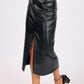 Vegan Leather Midi Pencil Skirt