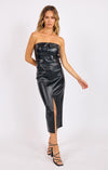 Vegan Leather Midi Pencil Skirt