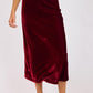 Stretch Velvet Midi Skirt
