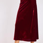 Stretch Velvet Midi Skirt