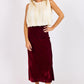 Stretch Velvet Midi Skirt
