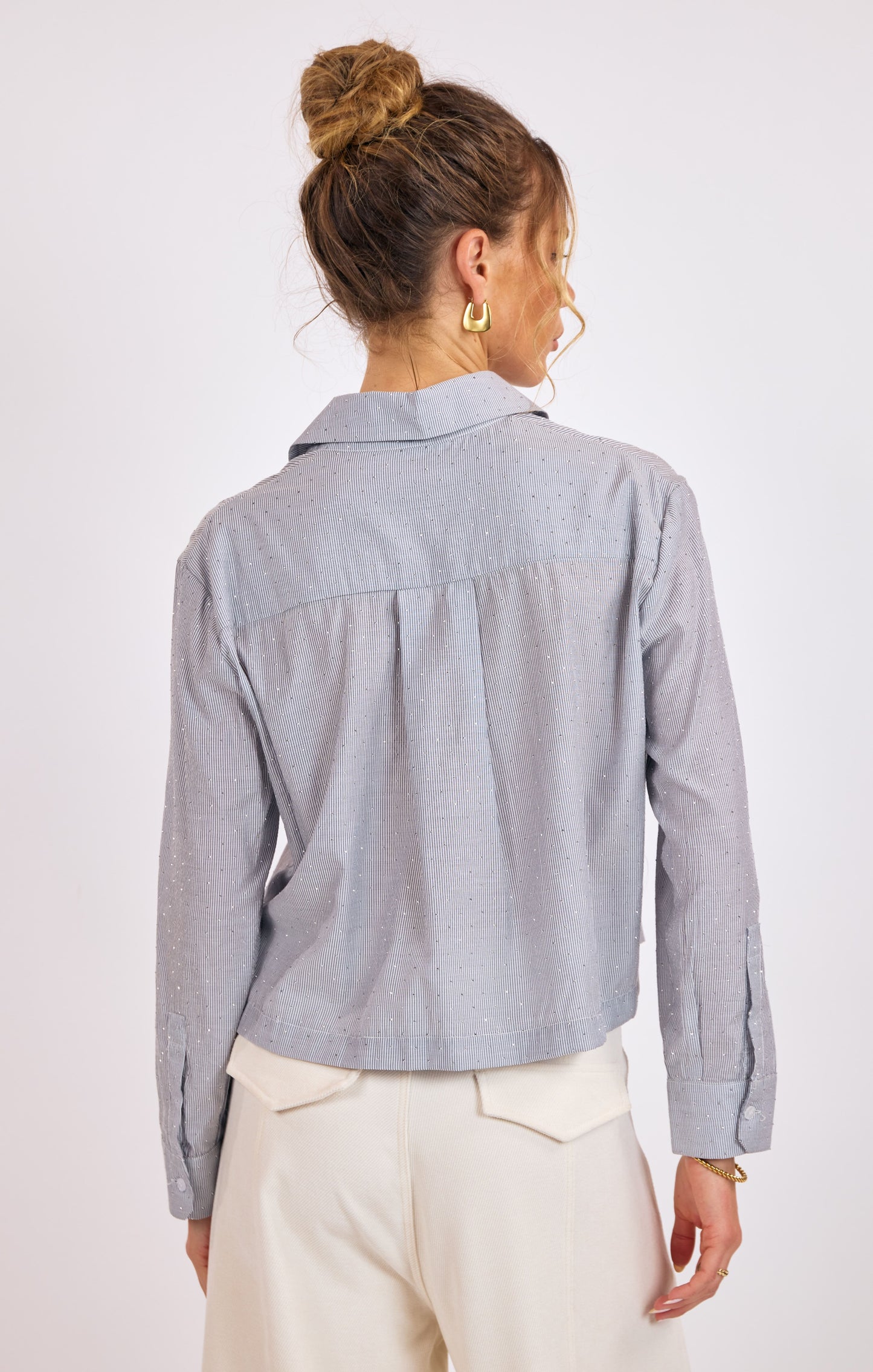 Glacier Glow Rhinestone Cropped Shirt