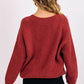 V Neck Cable Knit Sweater