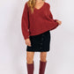 V Neck Cable Knit Sweater