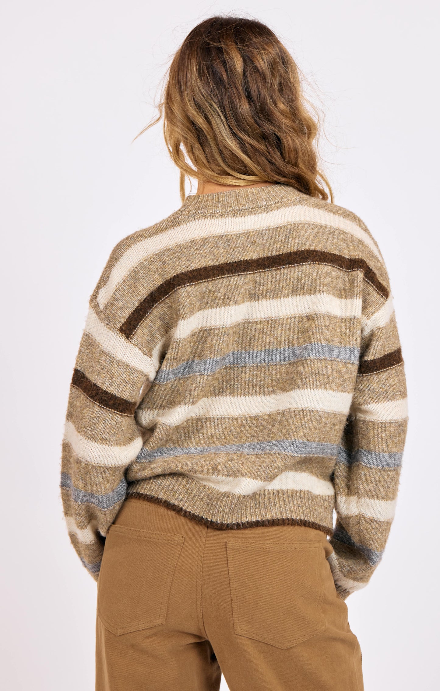 Multi Stripe Rhinestone Sweater
