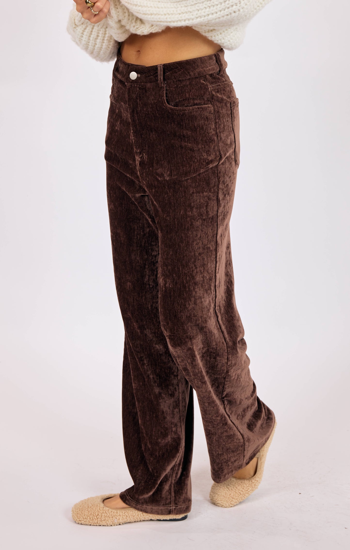 Stretch Velour Five Pocket Pants