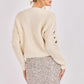 Monroe Leaf Cutout Embellished Sweater