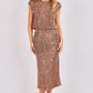 High Sequin Midi Skirt
