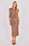 High Sequin Midi Skirt