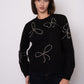 Rhinestone Bow Pullover
