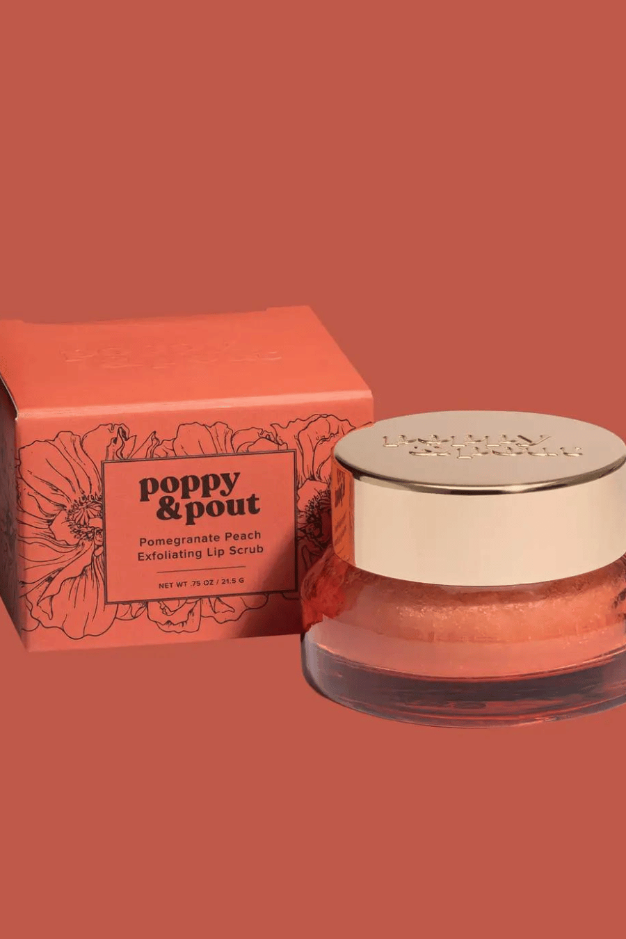 POPPY + POUT Pomegranate Peach Lip Scrub