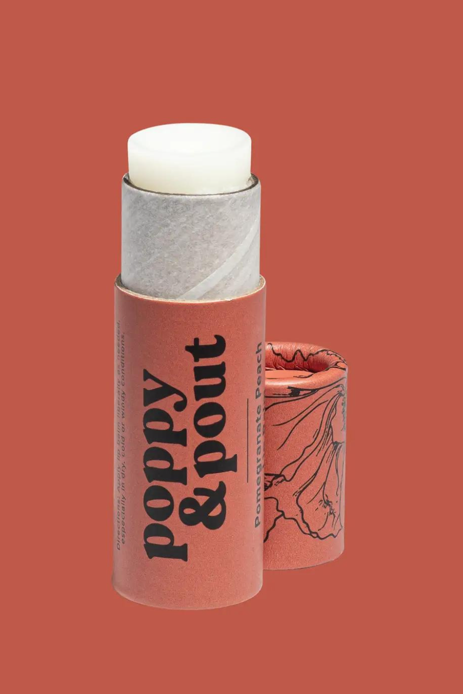 POPPY + POUT Pomegranate Peach Lip Balm